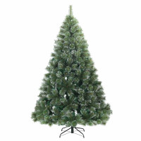 Produktbild för Konstgjord julgran med 300 LED-lampor Grön 180 cm PE och PVC