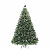 Produktbild för Konstgjord julgran med 300 LED-lampor Grön 180 cm PE och PVC