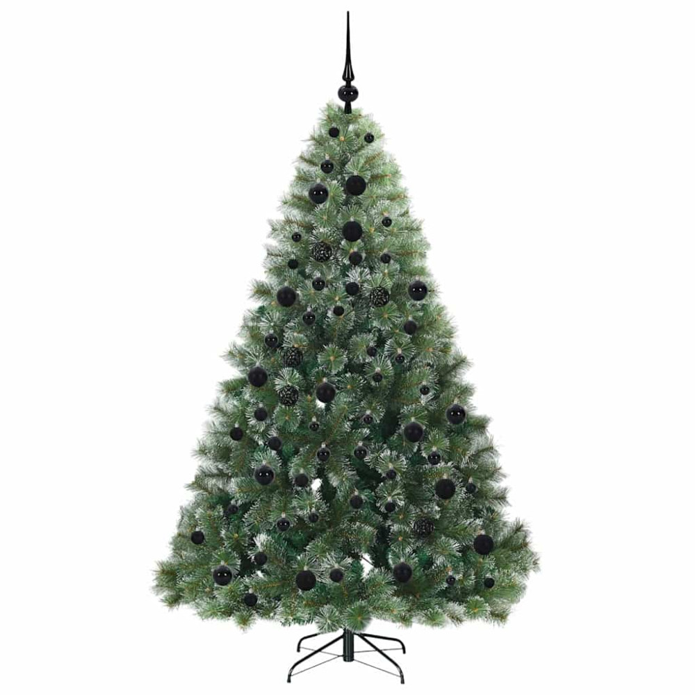 Produktbild för Konstgjord julgran med 300 LED-lampor Grön 180 cm PE och PVC
