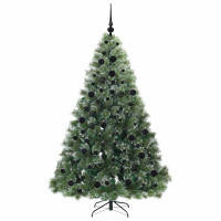Produktbild för Konstgjord julgran med 300 LED-lampor Grön 180 cm PE och PVC