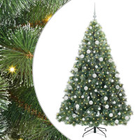 Produktbild för Konstgjord julgran med 300 LED-lampor Grön 180 cm PE och PVC