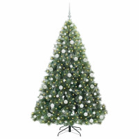 Produktbild för Konstgjord julgran med 300 LED-lampor Grön 180 cm PE och PVC