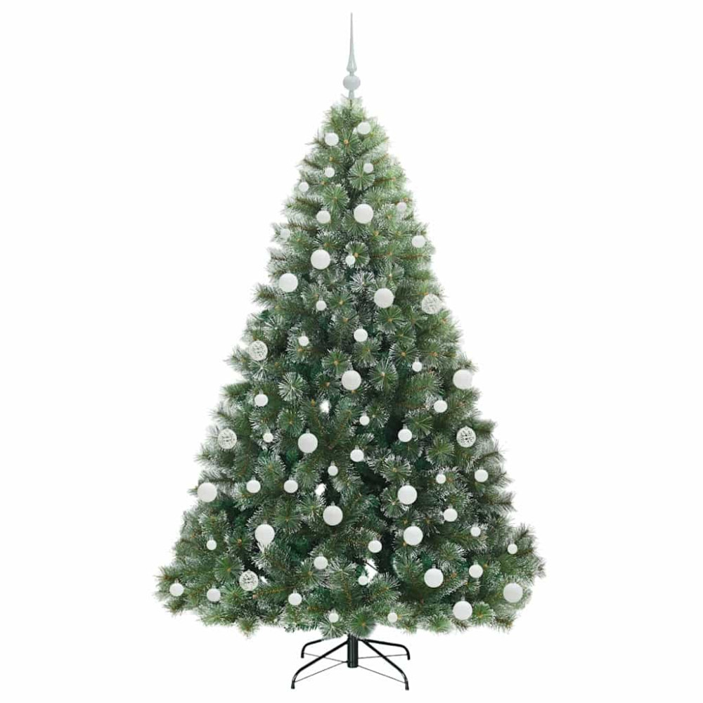 Produktbild för Konstgjord julgran med 300 LED-lampor Grön 180 cm PE och PVC
