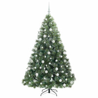 Produktbild för Konstgjord julgran med 300 LED-lampor Grön 180 cm PE och PVC