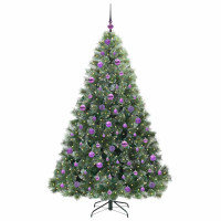Produktbild för Konstgjord julgran med 300 LED-lampor Grön 180 cm PE och PVC