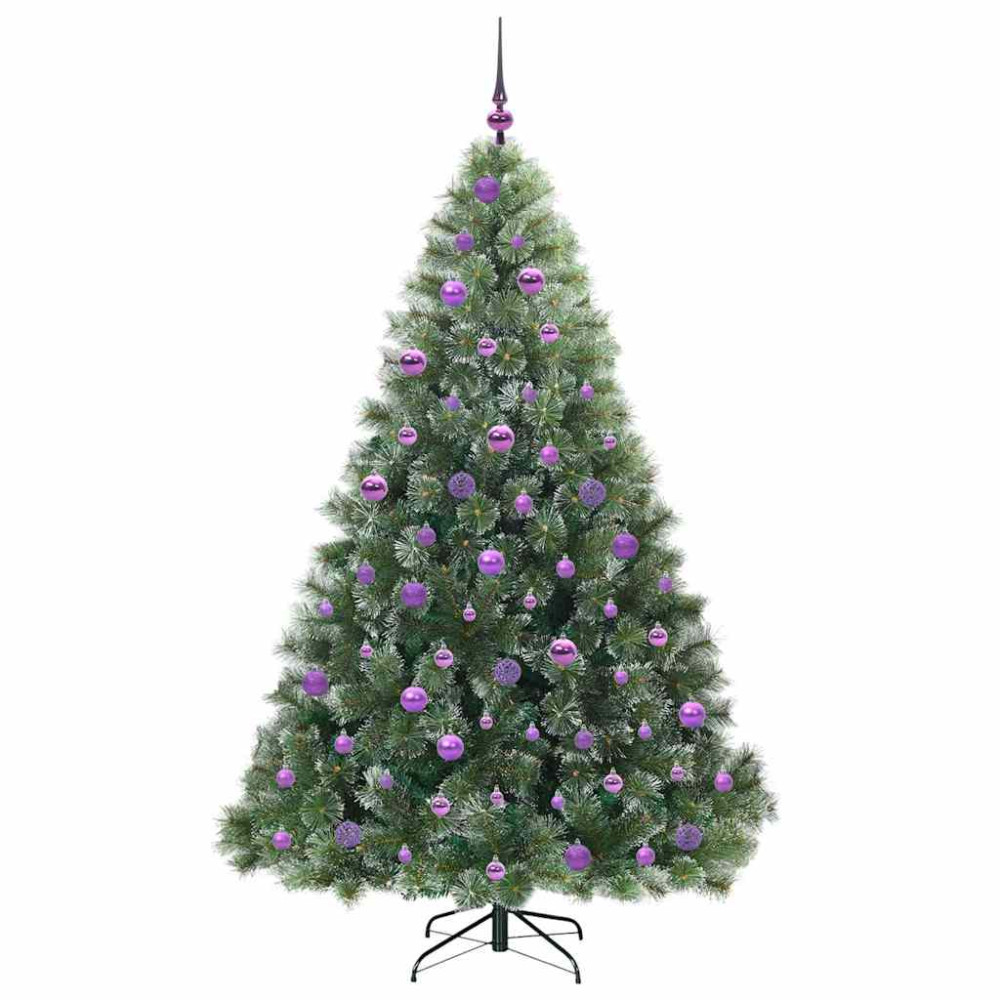 Produktbild för Konstgjord julgran med 300 LED-lampor Grön 180 cm PE och PVC