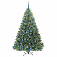 Produktbild för Konstgjord julgran med 300 LED-lampor Grön 180 cm PE och PVC