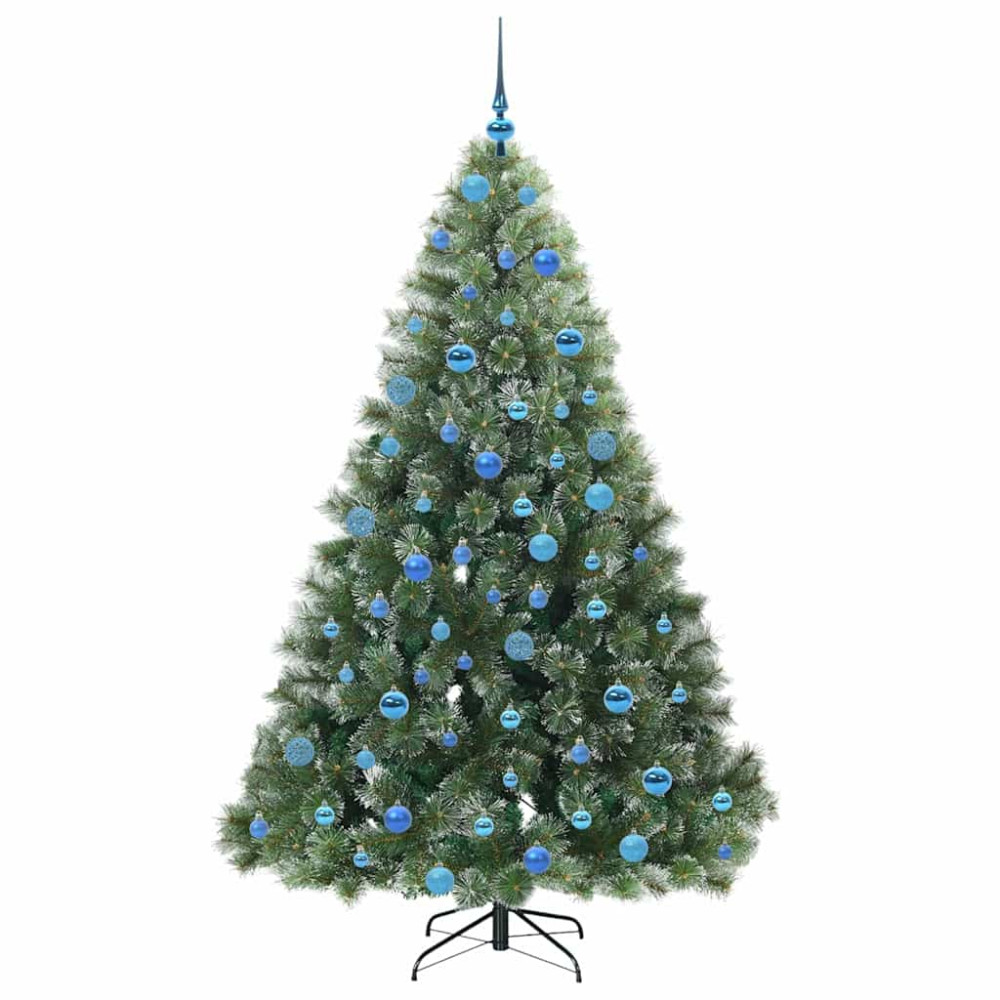 Produktbild för Konstgjord julgran med 300 LED-lampor Grön 180 cm PE och PVC