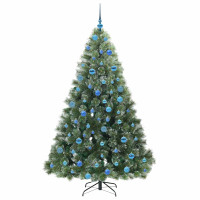 Produktbild för Konstgjord julgran med 300 LED-lampor Grön 180 cm PE och PVC