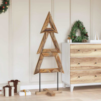 Produktbild för Julgran med stativ Brun 149,5 cm Massivt teakträ