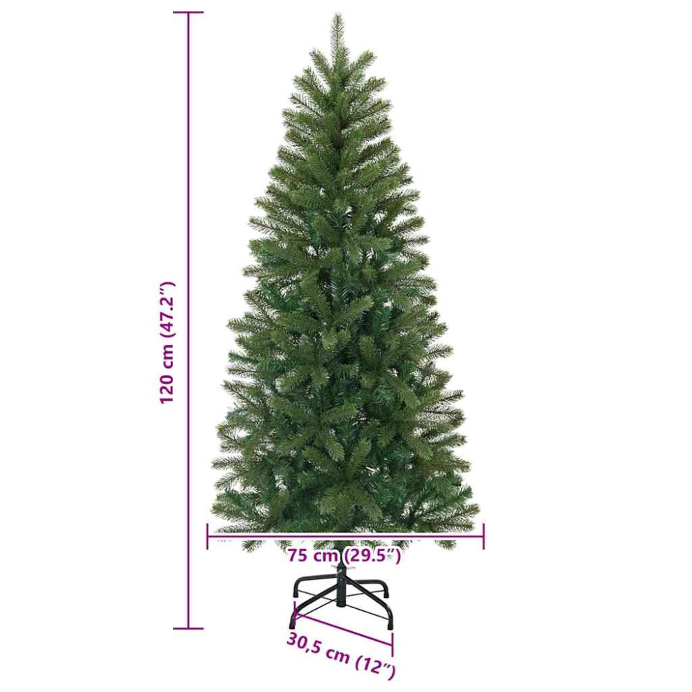 Produktbild för Konstgjord julgran med stativ Grön 120 cm PVC, PE och stål