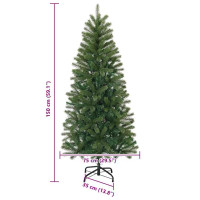 Produktbild för Konstgjord julgran med stativ Grön 150 cm PVC, PE och stål