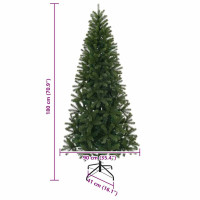 Produktbild för Konstgjord julgran med stativ Grön 180 cm PVC, PE och stål