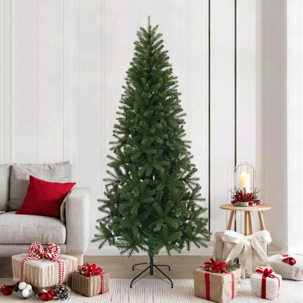 Produktbild för Konstgjord julgran med stativ Grön 210 cm PVC, PE och stål