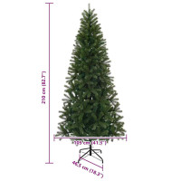 Produktbild för Konstgjord julgran med stativ Grön 210 cm PVC, PE och stål