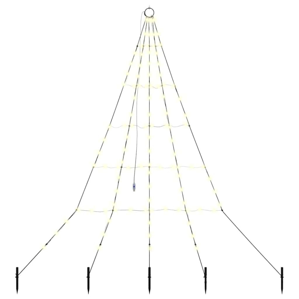 Produktbild för LED Julgran med markspikar med jordspikar Varmvit 182 cm Metall