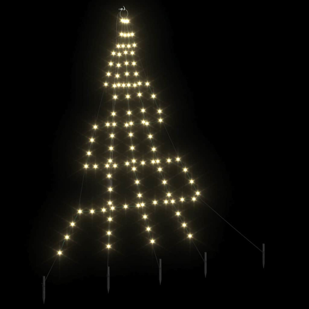 Produktbild för LED Julgran med markspikar med jordspikar Varmvit 182 cm Metall