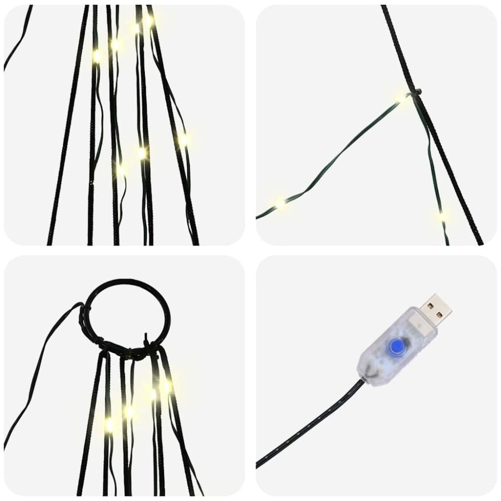 Produktbild för LED Julgran med markspikar med jordspikar Varmvit 182 cm Metall
