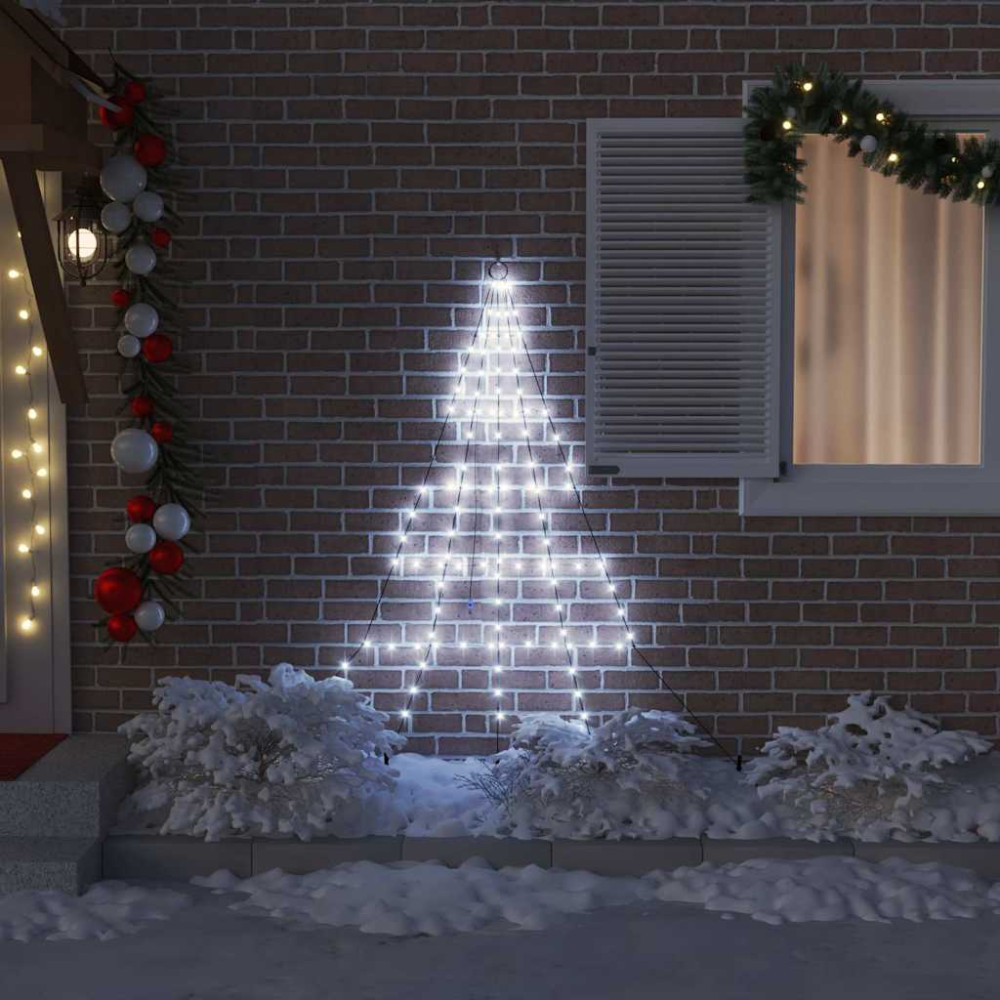 Produktbild för LED Julgran med markspikar med jordspikar Kallvit 182 cm Metall