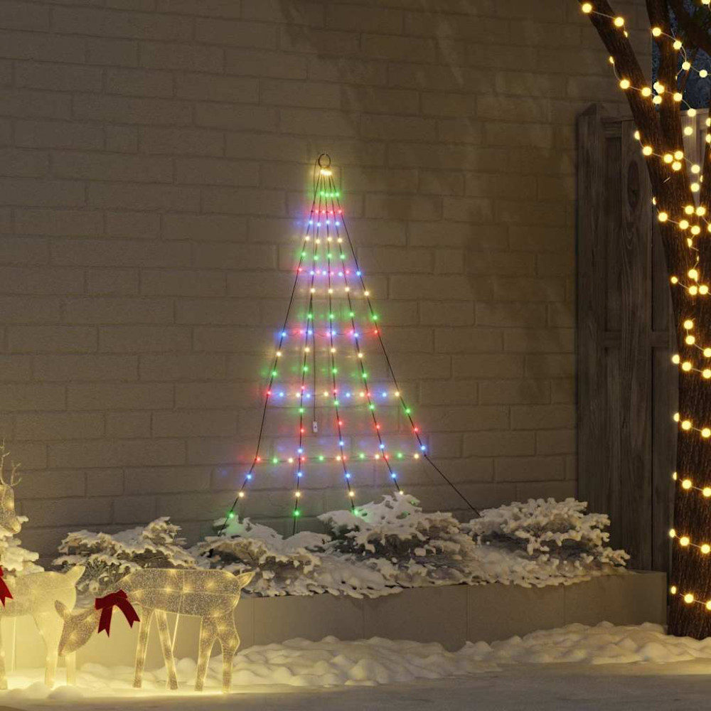 Produktbild för LED Julgran med markspikar Flerfärgsdesign 182 cm Metall