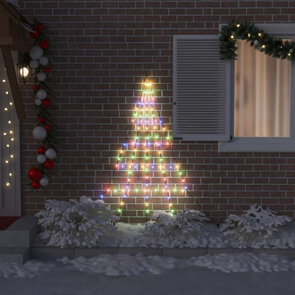 Produktbild för LED Julgran med markspikar Flerfärgsdesign 182 cm Metall