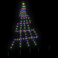 Produktbild för LED Julgran med markspikar Flerfärgsdesign 182 cm Metall