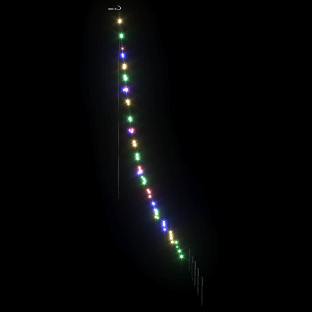Produktbild för LED Julgran med markspikar Flerfärgsdesign 182 cm Metall