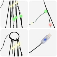 Produktbild för LED Julgran med markspikar Flerfärgsdesign 182 cm Metall