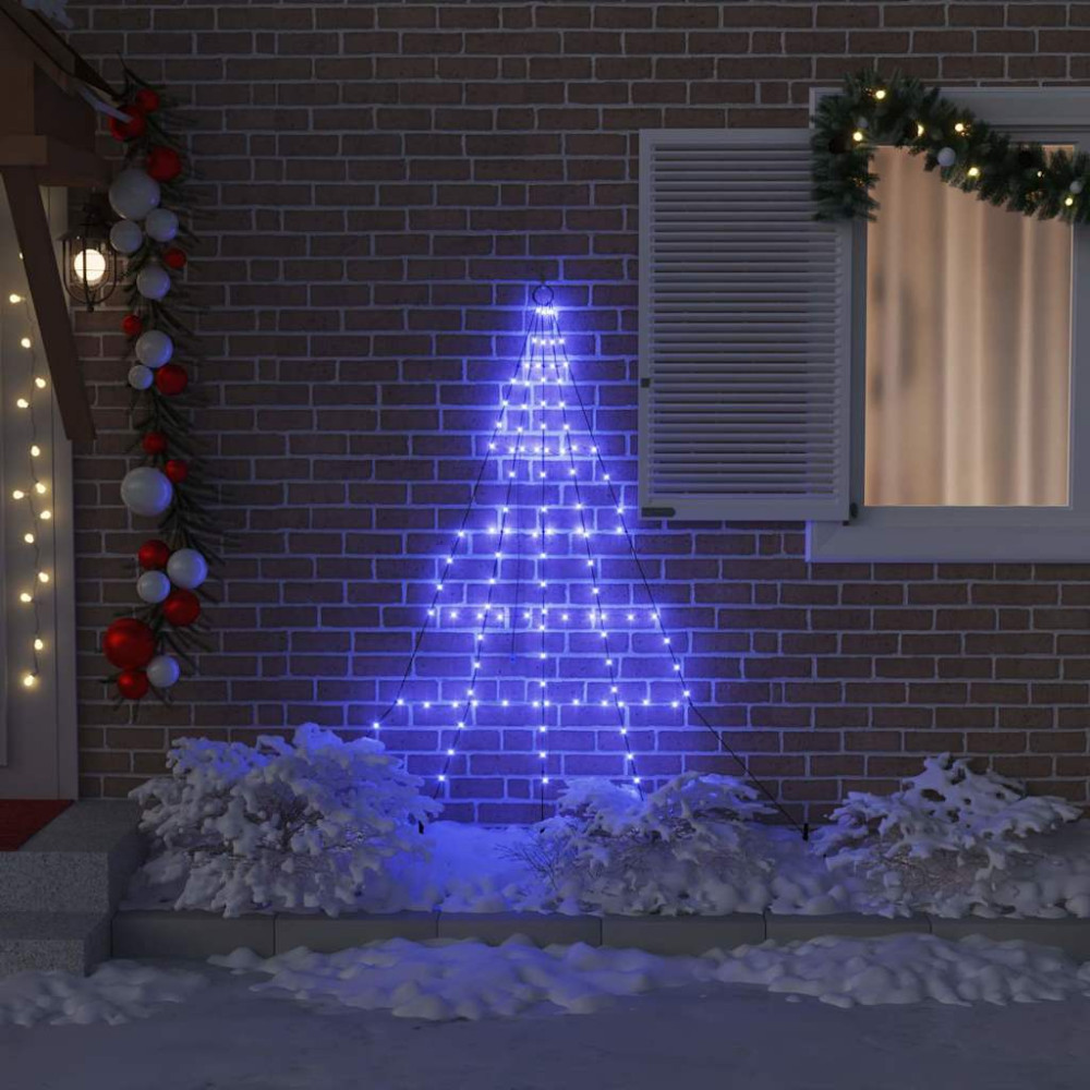 Produktbild för LED Julgran med markspikar med 112 LED-lampor Blå 182 cm Metall