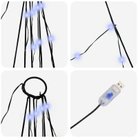 Produktbild för LED Julgran med markspikar med 112 LED-lampor Blå 182 cm Metall