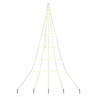Produktbild för LED Julgran med markspikar med jordspikar Varmvit 306 cm Metall