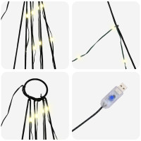 Produktbild för LED Julgran med markspikar med jordspikar Varmvit 306 cm Metall
