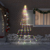 Produktbild för LED Julgran med markspikar Flerfärgsdesign 306 cm Metall