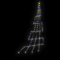 Produktbild för LED Julgran med markspikar Flerfärgsdesign 306 cm Metall