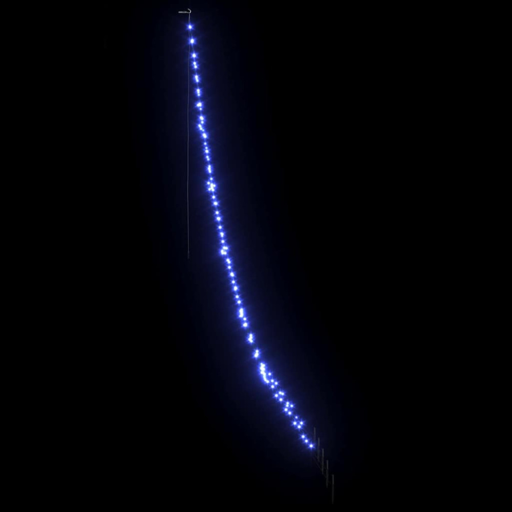 Produktbild för LED Julgran med markspikar med 168 LED-lampor Blå 306 cm Metall