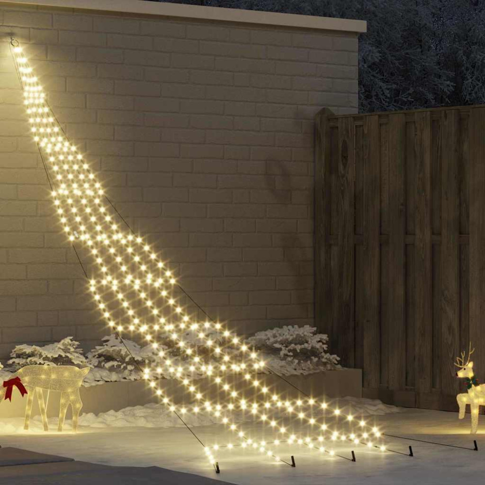 Produktbild för LED Julgran med markspikar med jordspikar Varmvit 511 cm Metall