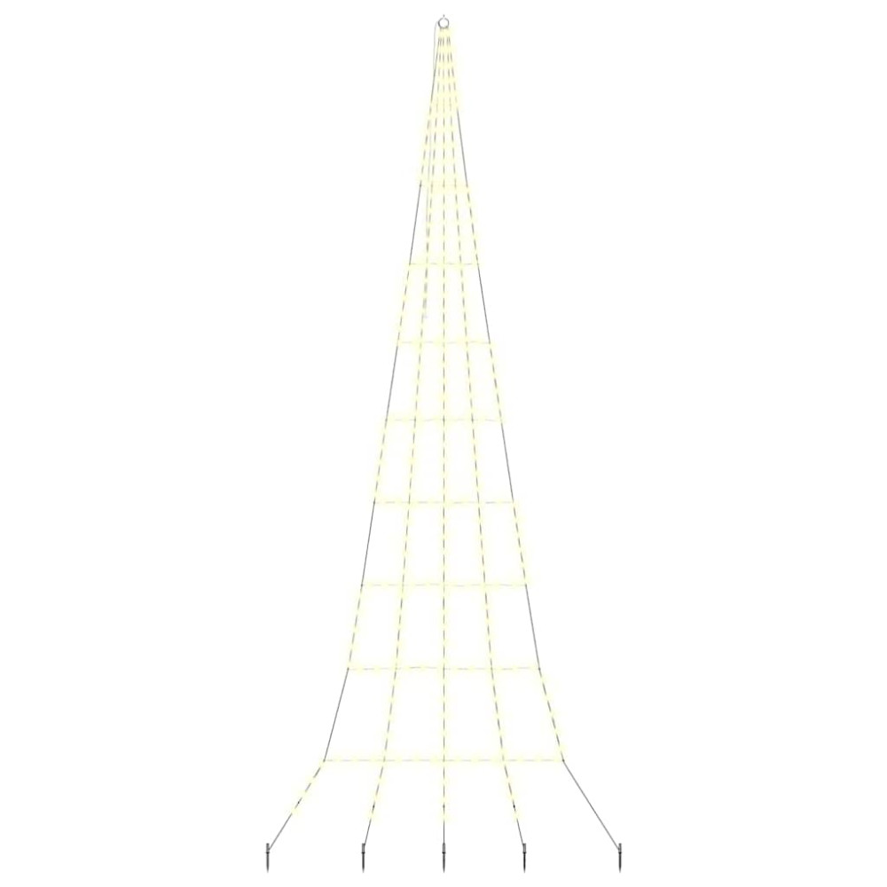 Produktbild för LED Julgran med markspikar med jordspikar Varmvit 511 cm Metall