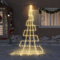 Produktbild för LED Julgran med markspikar med jordspikar Varmvit 511 cm Metall