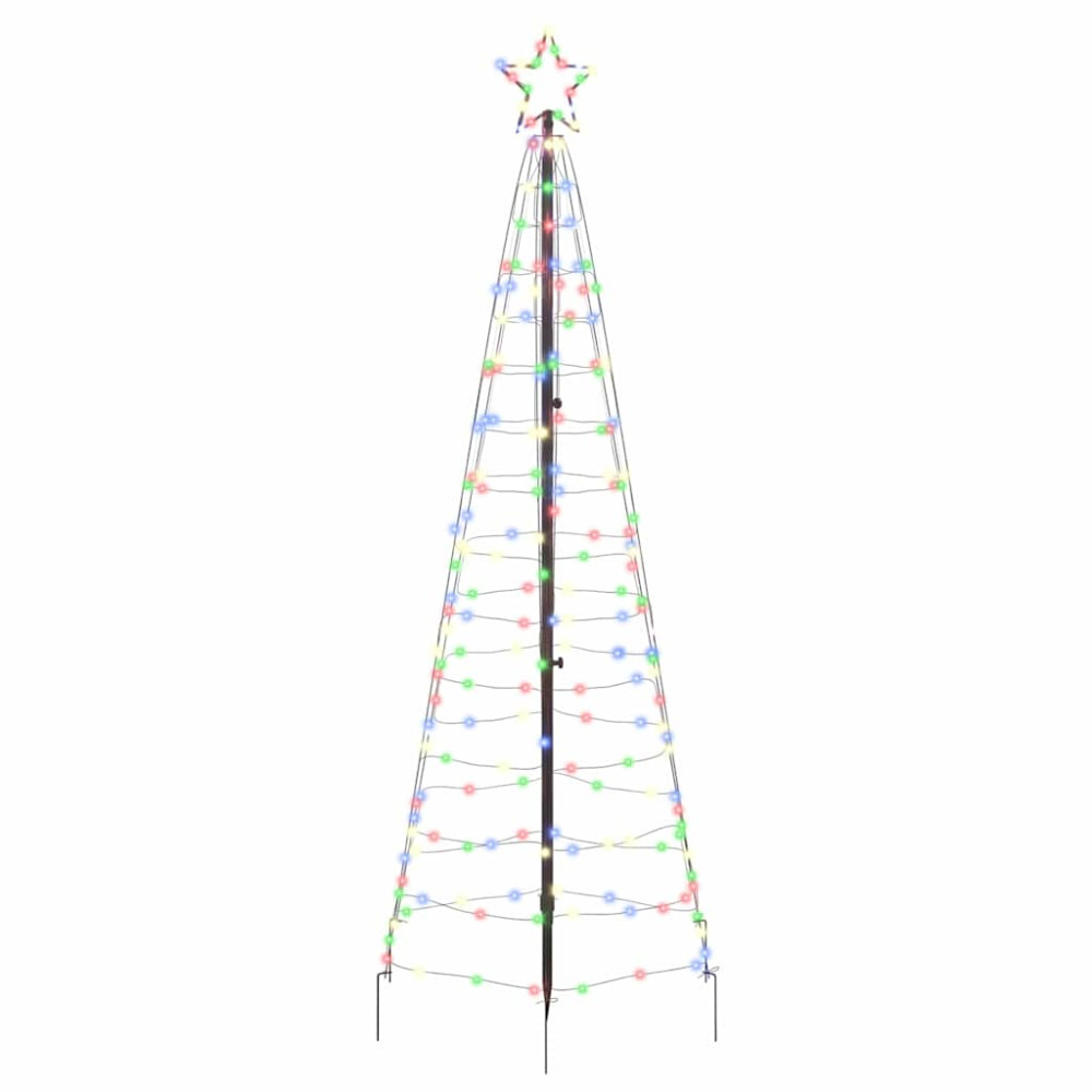 Produktbild för LED Julgran med markspikar Flerfärgsdesign 250 cm Järn