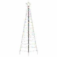 Produktbild för LED Julgran med markspikar Flerfärgsdesign 250 cm Järn