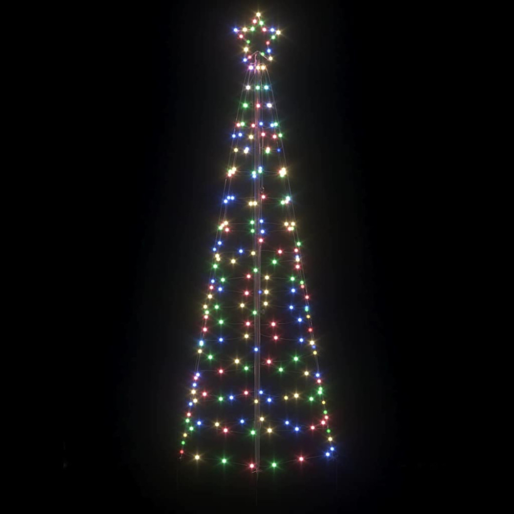 Produktbild för LED Julgran med markspikar Flerfärgsdesign 250 cm Järn