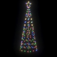 Produktbild för LED Julgran med markspikar Flerfärgsdesign 250 cm Järn