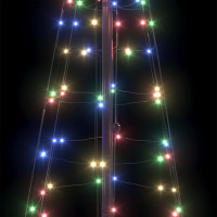 Produktbild för LED Julgran med markspikar Flerfärgsdesign 250 cm Järn