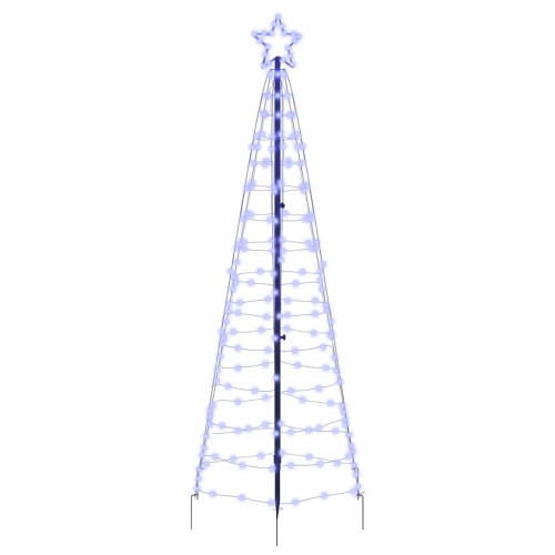 vidaXL LED Julgran med markspikar med 390 LED-lampor Blå 250 cm Järn