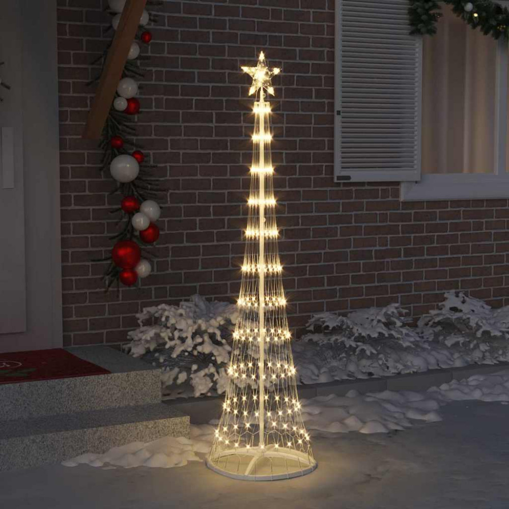 Produktbild för LED Julgran med 230 LED-lampor Varmvit 51 x 51 x 190 cm Metall