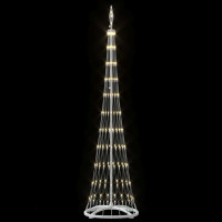 Produktbild för LED Julgran med 230 LED-lampor Varmvit 51 x 51 x 190 cm Metall