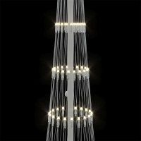 Produktbild för LED Julgran med 230 LED-lampor Varmvit 51 x 51 x 190 cm Metall