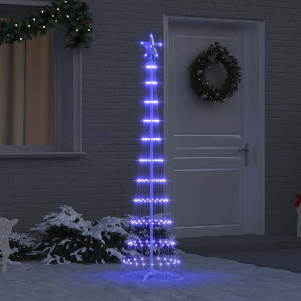 Produktbild för LED Julgran med 230 LED-lampor Blå 51 x 51 x 190 cm Metall