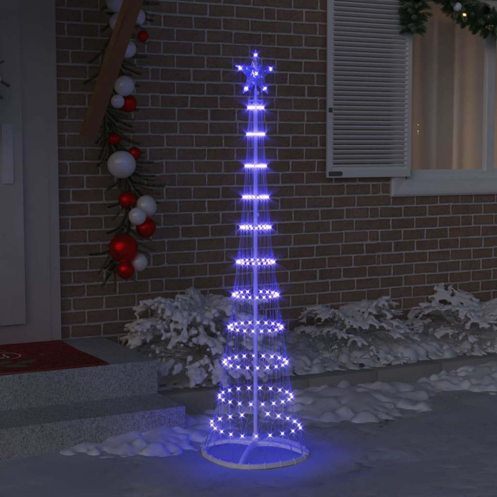 Produktbild för LED Julgran med 230 LED-lampor Blå 51 x 51 x 190 cm Metall