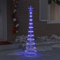 Produktbild för LED Julgran med 230 LED-lampor Blå 51 x 51 x 190 cm Metall